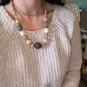 FREE w/purchase. Vintage twist clasp wooden bead necklace.